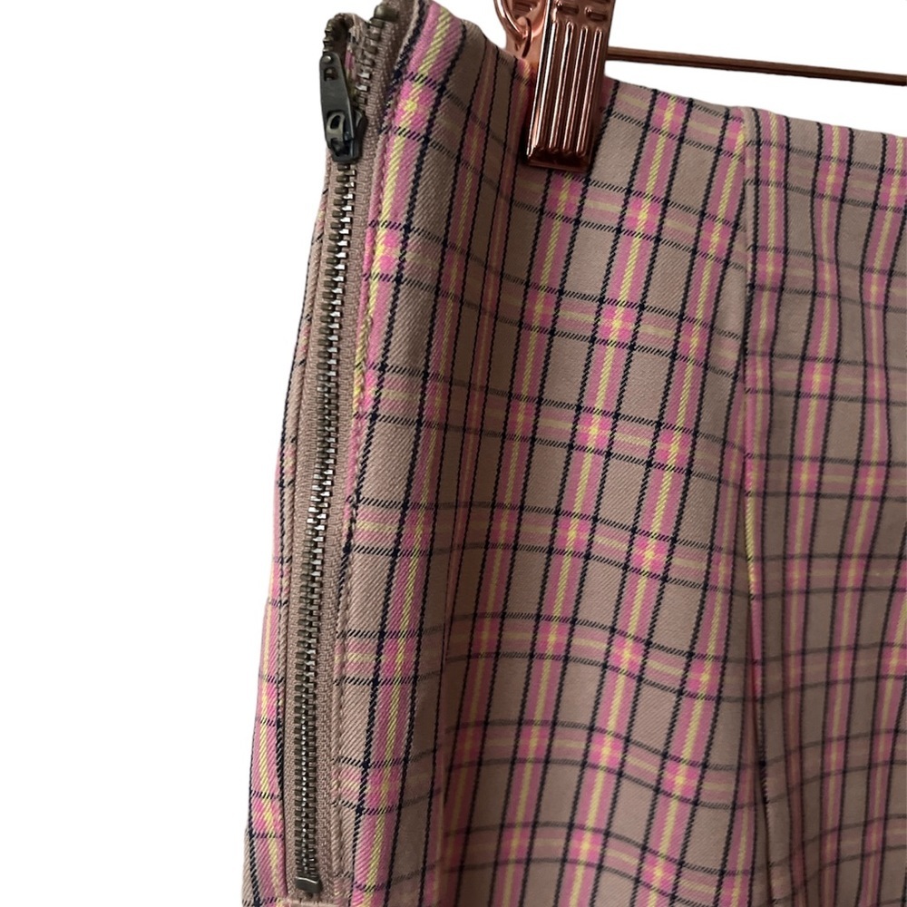 Anthropologie Plaid Slim Ankle Pants in Pink and Brown - Picture 5 of 6